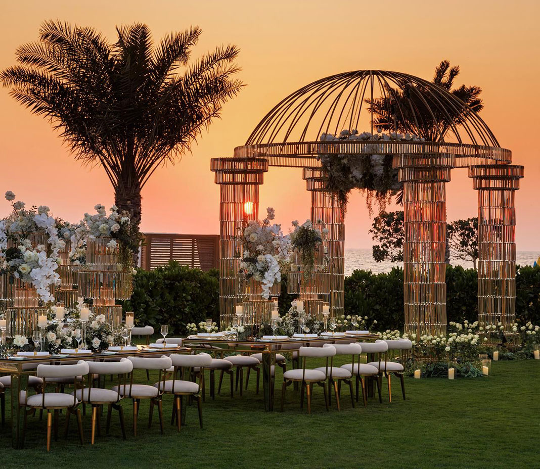 Sunset beach wedding Bahrain Jumeirah Gulf