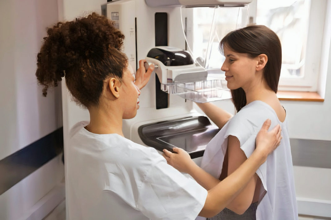 Breast self-exam guidance at a Bahrain clinic