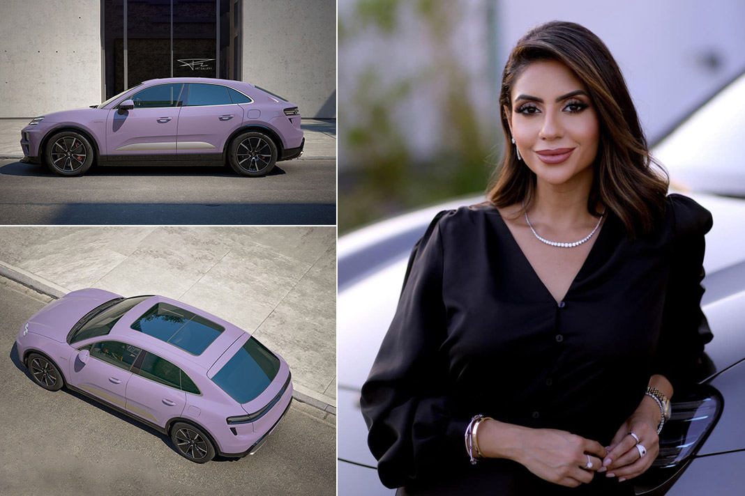 Bahrain boulevard test drive of luxury electric SUV