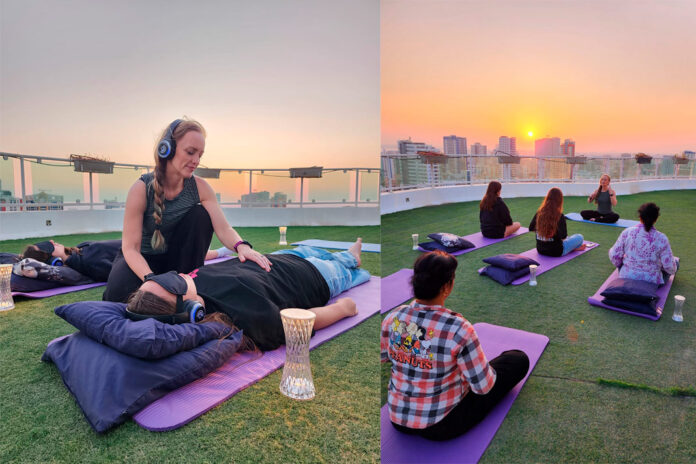 Ms. Susie Bower leads a resilience workshop in Bahrain