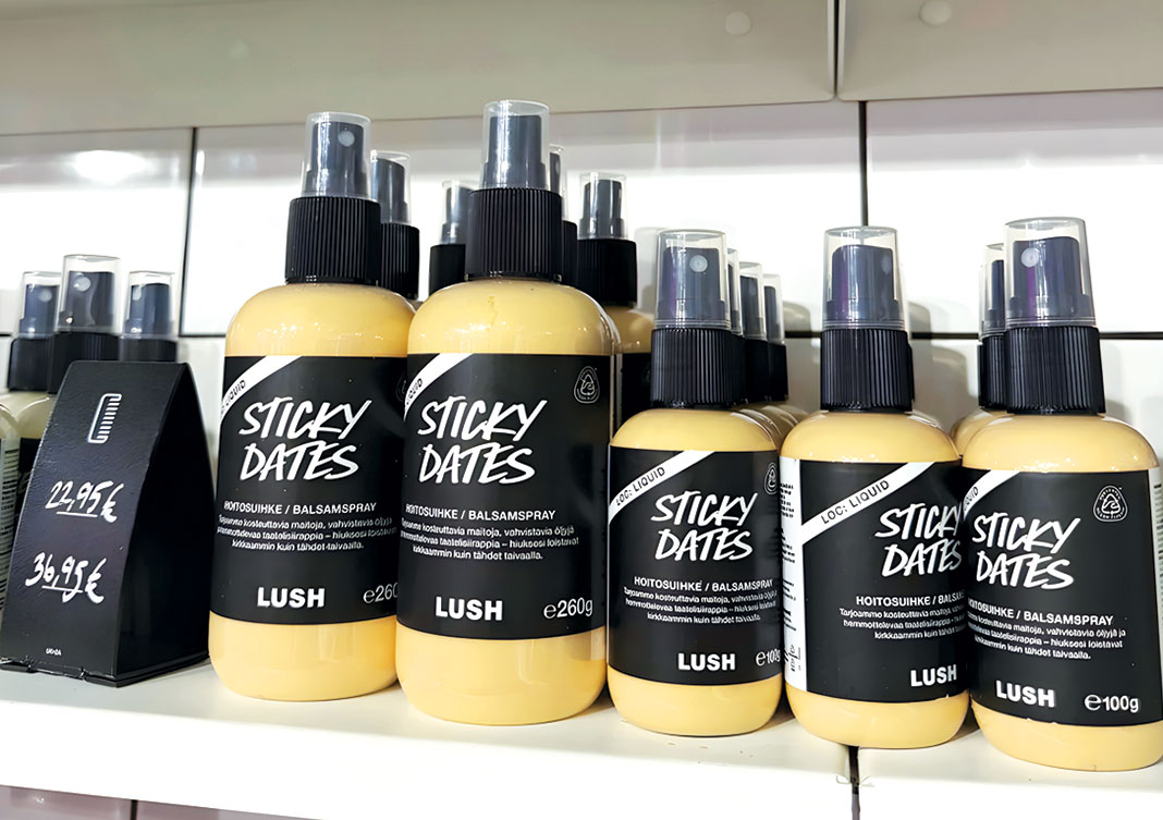 Lush Sticky Dates Hair Primer for defined shiny curls