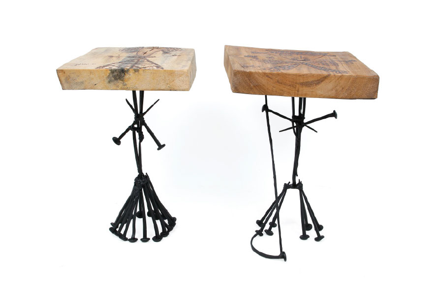 Reclaimed wood side tables by Ms. Alkishtaini
